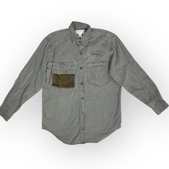 Banana Republic Vintage Safari Travel Shirt Mens S Utility Workwear Patch Pocket - Picture 3 of 9